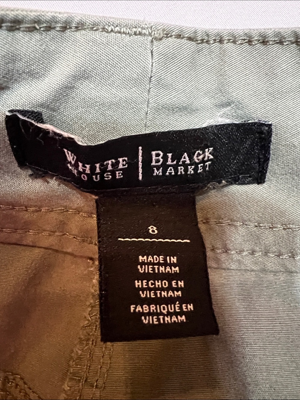 White House Black Market Olive Green Women's Cropped Pants - Size 8 - Picture 9 of 10